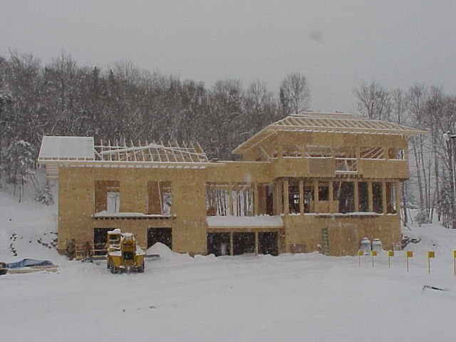 Laying the trusses for the roof